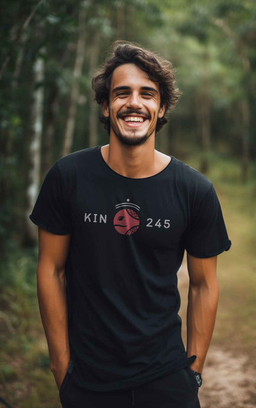 Camiseta Preta Kin 245 - Serpente Espectral Vermelha